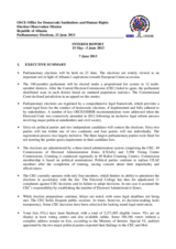 Albania, Parliamentary Elections, 23 June 2013: Interim Report