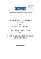 Election Support Team to Afghanistan: Recommendations on 2005 Parliamentary Elections