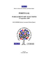 Election Assessment Mission final report on the 27 September 2009 parliamentary elections in Portugal