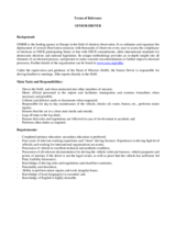 Election Missions Recruitment, Terms of Reference: Senior Driver