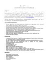 Election Missions Recruitment, Terms of Reference: Liaison Officer Assistant/Interpreter
