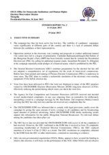 Mongolia, Presidential Election, 26 June 2013: Interim Report 2