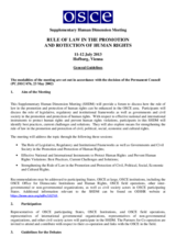 Supplementary Human Dimension Meeting on the Rule of Law in the Promotion and Protection of Human Rights, 11-12 July 2013: General Guidelines