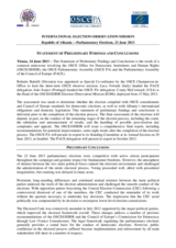 Albania, Parliamentary Elections, 23 June 2013: Statement of Preliminary Findings and Conclusions