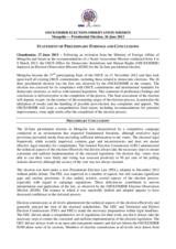 Mongolia, Presidential Election, 26 June 2013: Statement of Preliminary Findings and Conclusions