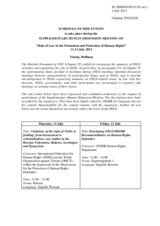 Supplementary Human Dimension Meeting on the Rule of Law in the Promotion and Protection of Human Rights, 11-12 July 2013: Schedule and Overview of Side Events