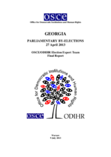 Georgia, Parliamentary By-Elections, 27 April 2013: Final Report