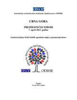 Montenegro, Presidential Election, 7 April 2013: Final Report (cg)
