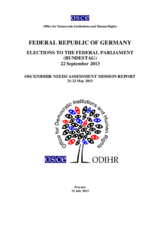 Germany, Parliamentary Elections, 22 September 2013: Needs Assessment Mission Report