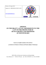 Montenegro, Opinion on the draft Law on Amendments to the Law on the Protector of Human Rights and Freedoms, 28 August 2013