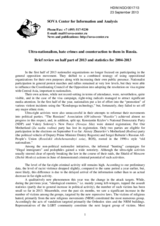 Ultra-nationalism, hate crimes and counteraction to them in Russia. Brief review on half part of 2013 and statistics for 2004-2013
