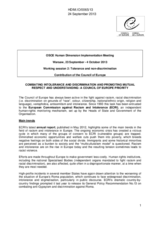 Combating Intolerance and Discrimination and Promoting Mutual
Respect and Understanding: A Council of Europe Priority