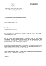 Reply of the Estonian Delegation