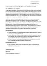 Status of Integration Politics and Fight against Nationalism in Germany