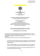 The Ecumenical Patriarchate in Turkey Recommendation to OSCE/ODIHR