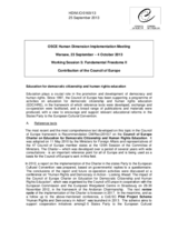 Education for democratic citizenship and human rights education