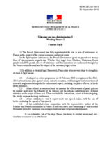 France's Reply - Tolerance and non-discrimination II Working Session 2