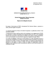 Reply of the French Delegation - Fundamental Freedoms I, Freedom of Expression (Working Session 4)