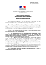 Tolerance and non-discrimination II - Response of the French delegation