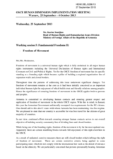 Working session 5: Fundamental Freedoms II - Freedom of Movement