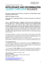 Intervention on behalf of the Observatory on Intolerance and Discrimination against Christians by Barbara Vittucci