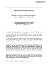 Submission by the Church of Scientology- France