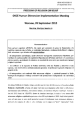 Religious and Spiritual Minorities Discrimination in Italy