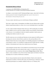 Homophobia Rising in Russia