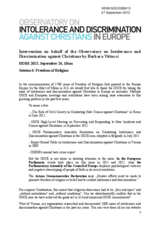 Intervention by Barbara Vittucci - Session 6: Freedom of Religion