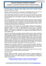 Religious Freedom Concerns in Armenia