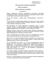 Reply of the delegation of the Republic of Azerbaijan - Working Session 8: Freedom of assembly and association