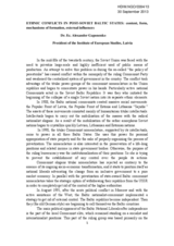 Ethnic conflicts in post-soviet baltic states: content, form, mechanisms of formation, external influences. Attachment to the Report