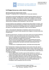 Full-fledged democracy under attack in Hungary