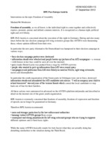 Intervention on the topic of Freedom of Assembly