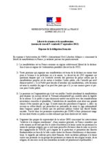 Response of the French delegation - Working Session 9: Freedom of assembly and demonstration