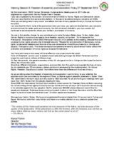 Intervention by Set My People Free - Working Session 8: Freedom of assembly and association