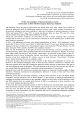 On the non-compliance of the local elections in Latvia held on June 1, 2013, with the European democracy standards