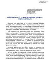 Presidential Elections in Azerbaijan Republic