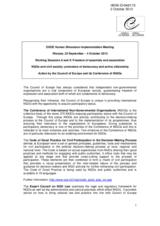 Action by the Council of Europe and its Conference of INGOs - NGOs and civil society: promoters of democracy and active citizenship