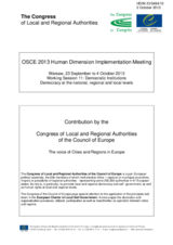 Contribution by the Congress of Local and Regional Authorities of the Council of Europe. The voice of Cities and Regions in Europe
