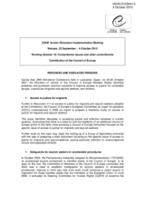 Contribution of the Council of Europe for the Working Session 16: Humanitarian issues and other commitments