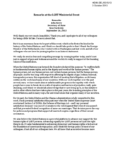 Remarks at the LGBT Ministerial Event by John Kerry (Secretary of State, New York City)