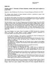 Rapporteur's Report for Working Session 17: Discussion of human dimension activities (with special emphasis on project work)