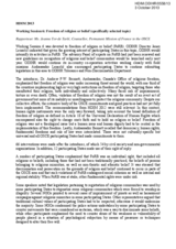 Rapporteur's Report for Working Session 6: Freedom of religion or belief