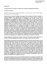 Rapporteur's Report for Working Session 8: Freedom of Assembly and Association