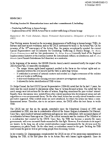 Rapporteur's Report for Working Session 10: Humanitarian issues and other commitments I