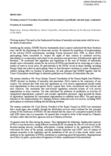 Rapporteur's Report for Working session 9: Freedom of assembly and association