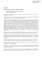 Rapporteur's Report for Working Session 11: Democratic institutions