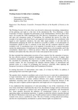 Rapporteur's Report for Working Session 14: Rule of law I