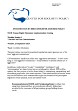 Intervention by the Center for Security Policy